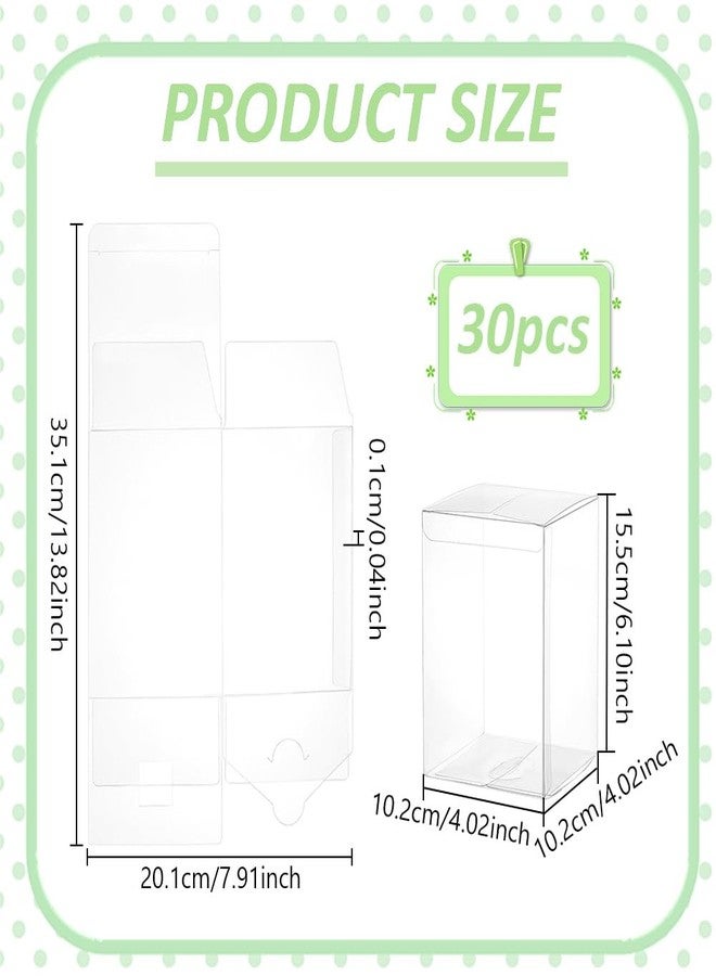 بينيكريت علبة هدايا شفافة من بينيكريت، 30 قطعة، مقاس 4×4×6 بوصة، مصنوعة من البلاستيك، مثالية لتغليف الحلوى والشوكولاتة والحلويات، وهدايا حفلات استقبال المولود، وهدايا عيد الأم والذكرى السنوية والمناسبات الأخرى. - Image 2
